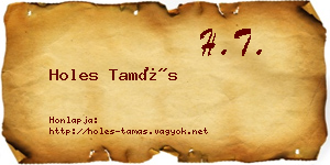 Holes Tamás névjegykártya