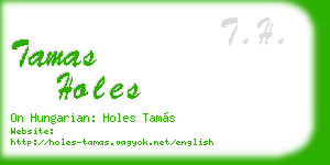 tamas holes business card