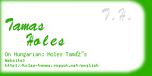 tamas holes business card